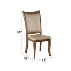 ACME 71767 Harald Side Chair (Set-2), Beige PU & Gray Oak