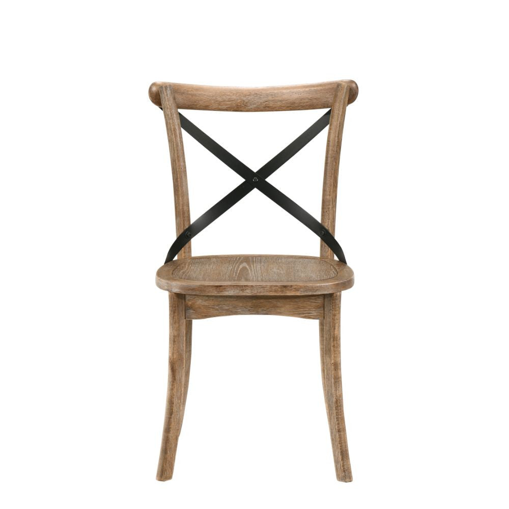 ACME 71777 Kendric Side Chair (Set-2), Rustic Oak