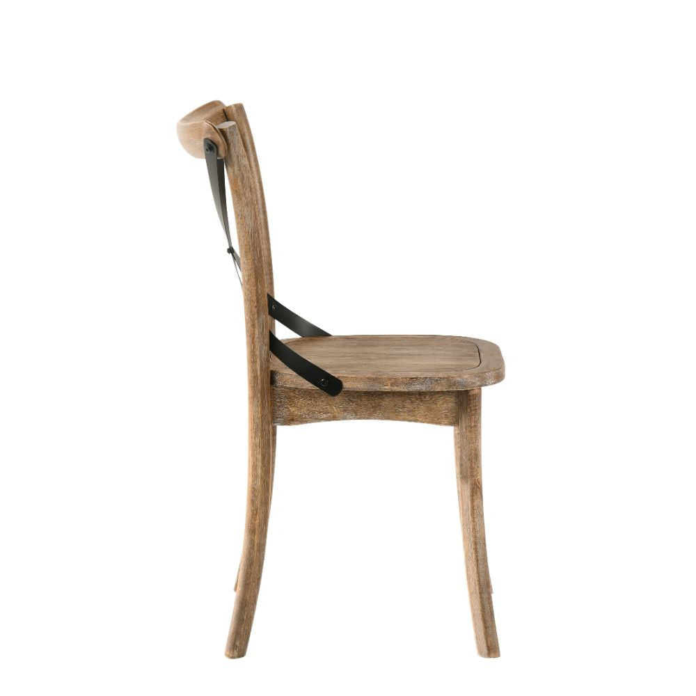 ACME 71777 Kendric Side Chair (Set-2), Rustic Oak