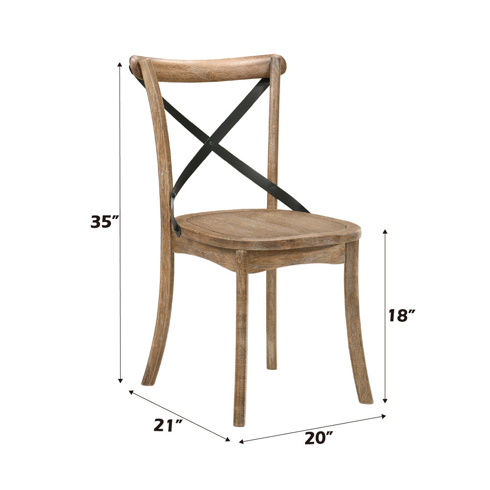 ACME 71777 Kendric Side Chair (Set-2), Rustic Oak