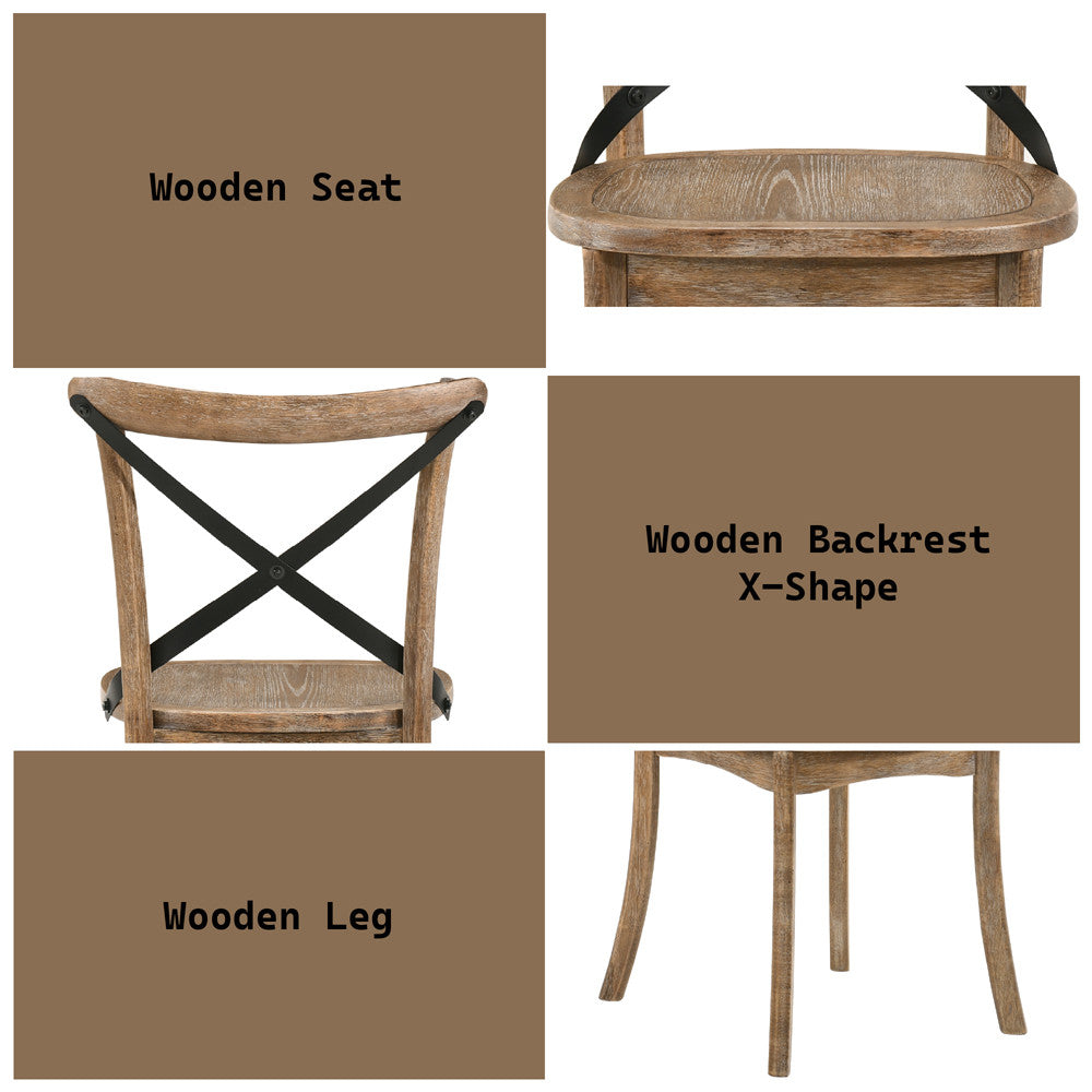 ACME 71777 Kendric Side Chair (Set-2), Rustic Oak
