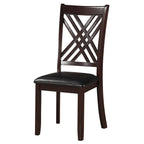 ACME 71857 Katrien Side Chair (Set-2), Black PU & Espresso