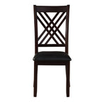 ACME 71857 Katrien Side Chair (Set-2), Black PU & Espresso