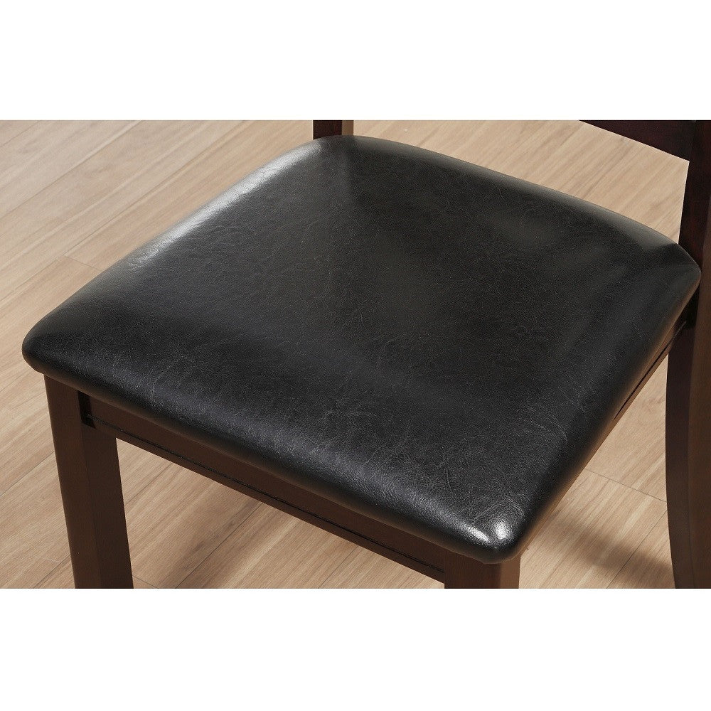 ACME 71857 Katrien Side Chair (Set-2), Black PU & Espresso