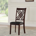 ACME 71857 Katrien Side Chair (Set-2), Black PU & Espresso