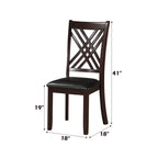ACME 71857 Katrien Side Chair (Set-2), Black PU & Espresso