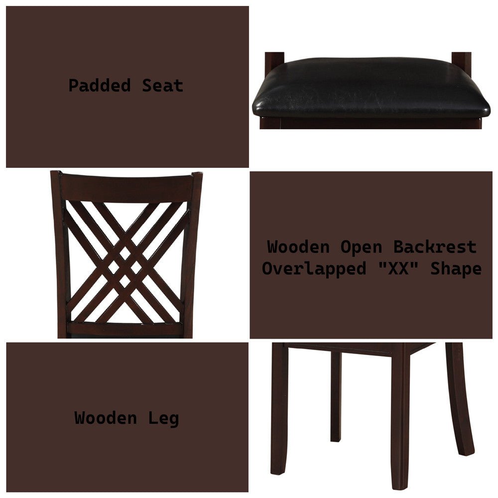 ACME 71857 Katrien Side Chair (Set-2), Black PU & Espresso