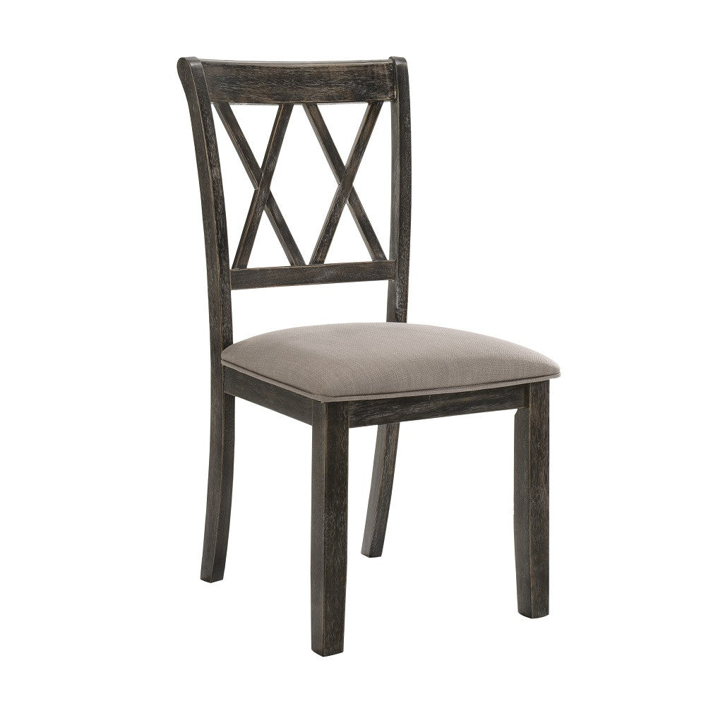 ACME 71882 Claudia II Side Chair (Set-2), Fabric & Weathered Gray