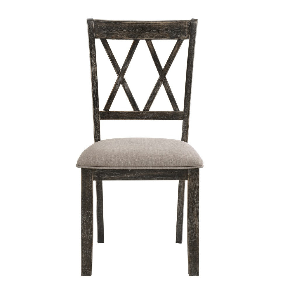 ACME 71882 Claudia II Side Chair (Set-2), Fabric & Weathered Gray