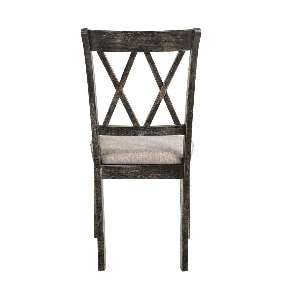 ACME 71882 Claudia II Side Chair (Set-2), Fabric & Weathered Gray