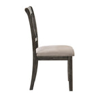 ACME 71882 Claudia II Side Chair (Set-2), Fabric & Weathered Gray