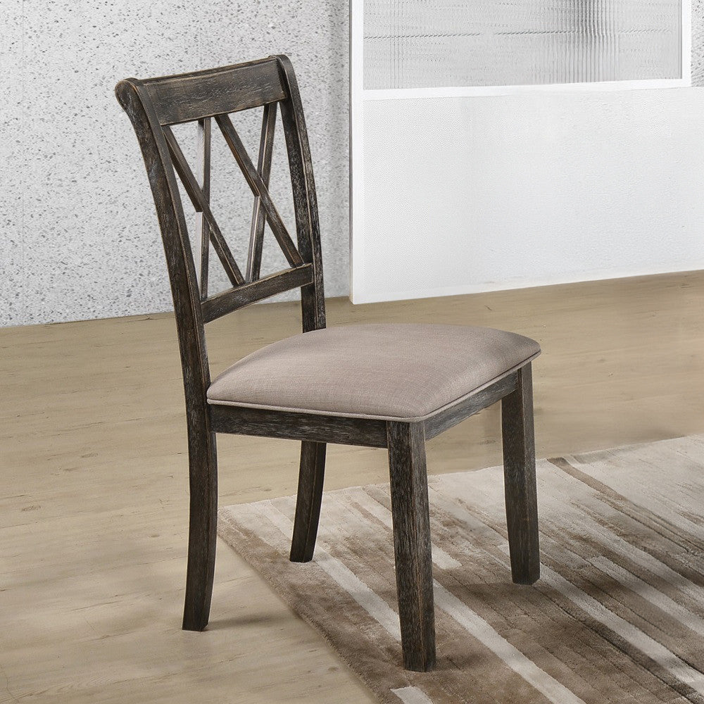 ACME 71882 Claudia II Side Chair (Set-2), Fabric & Weathered Gray