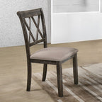 ACME 71882 Claudia II Side Chair (Set-2), Fabric & Weathered Gray