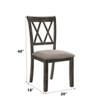 ACME 71882 Claudia II Side Chair (Set-2), Fabric & Weathered Gray