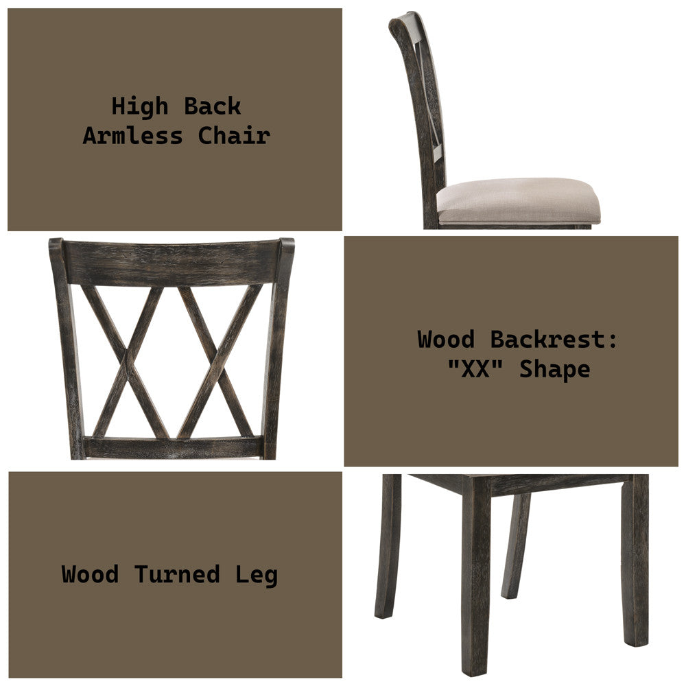 ACME 71882 Claudia II Side Chair (Set-2), Fabric & Weathered Gray