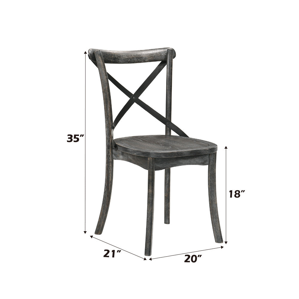ACME 71897 Kendric Side Chair (Set-2), Rustic Gray