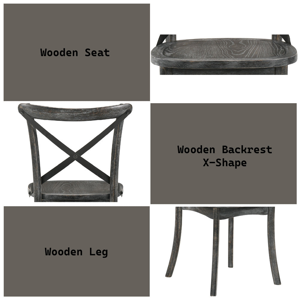 ACME 71897 Kendric Side Chair (Set-2), Rustic Gray