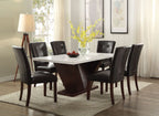 ACME 72120 Forbes Dining Table, White Marble & Walnut (1Set/2Ctn)