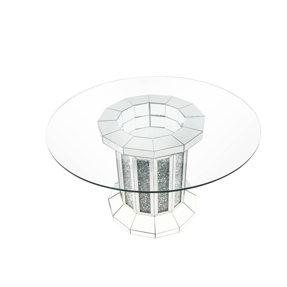 ACME 72140 Noralie Dining Table, Mirrored & Faux Diamonds