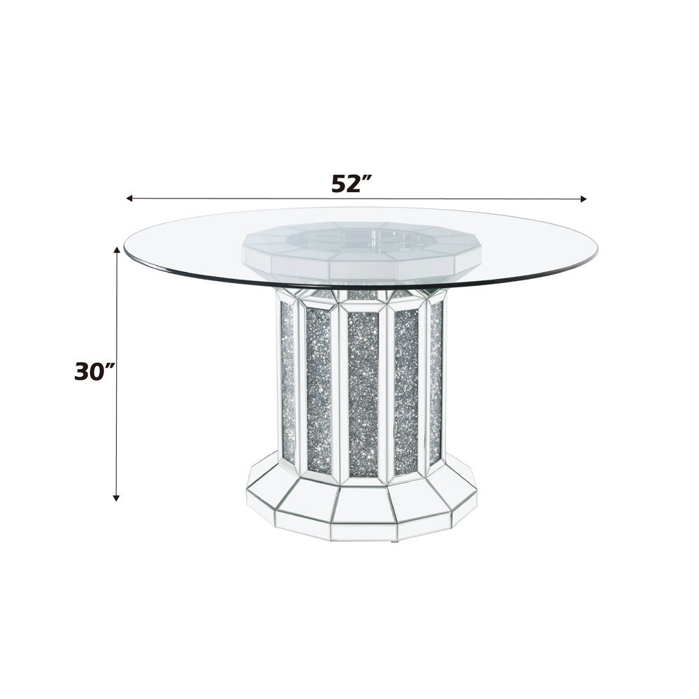 ACME 72140 Noralie Dining Table, Mirrored & Faux Diamonds