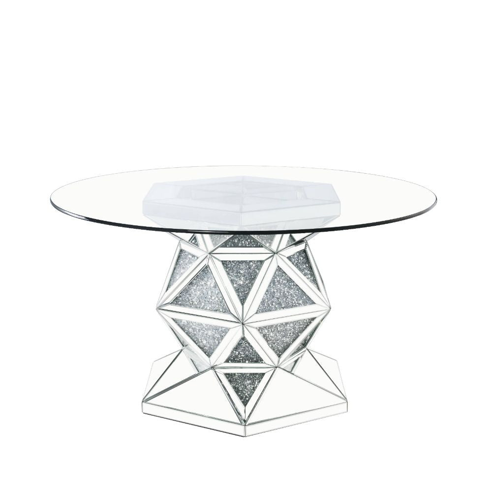 ACME 72145 Noralie Dining Table, Mirrored & Faux Diamonds