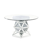 ACME 72145 Noralie Dining Table, Mirrored & Faux Diamonds