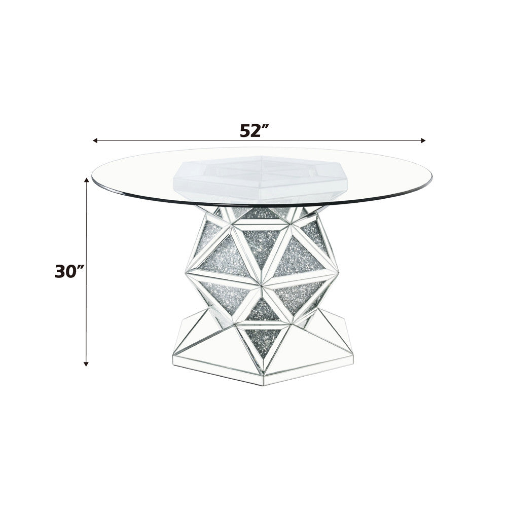 ACME 72145 Noralie Dining Table, Mirrored & Faux Diamonds