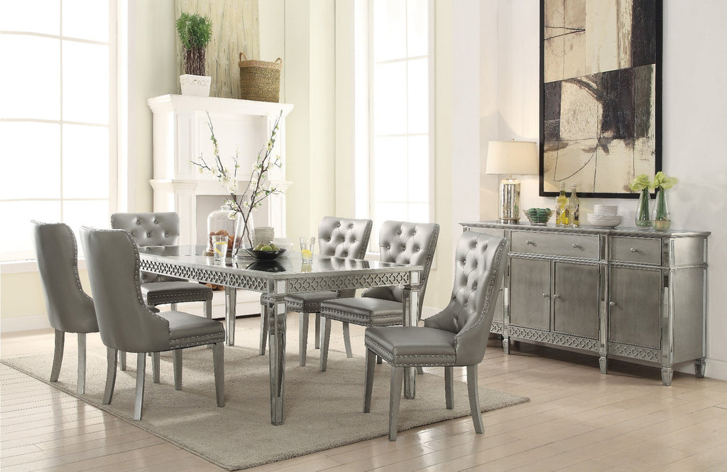 ACME 72157 Kacela Side Chair (Set-2), PU & Champagne