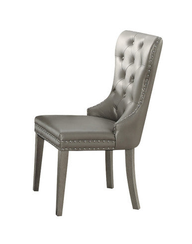 ACME 72157 Kacela Side Chair (Set-2), PU & Champagne