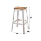 ACME 72331 Jacotte Bar Stool (1 Piece), Natural & White, 30" Seat Height