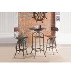ACME 72380 Kaeso Bar Table, Walnut & Gunmetal (1Set/2Ctn)
