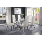 ACME 72470 Gianna Dining Table, Clear Glass & Stainless Steel