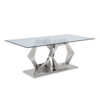 ACME 72470 Gianna Dining Table, Clear Glass & Stainless Steel