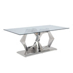 ACME 72470 Gianna Dining Table, Clear Glass & Stainless Steel