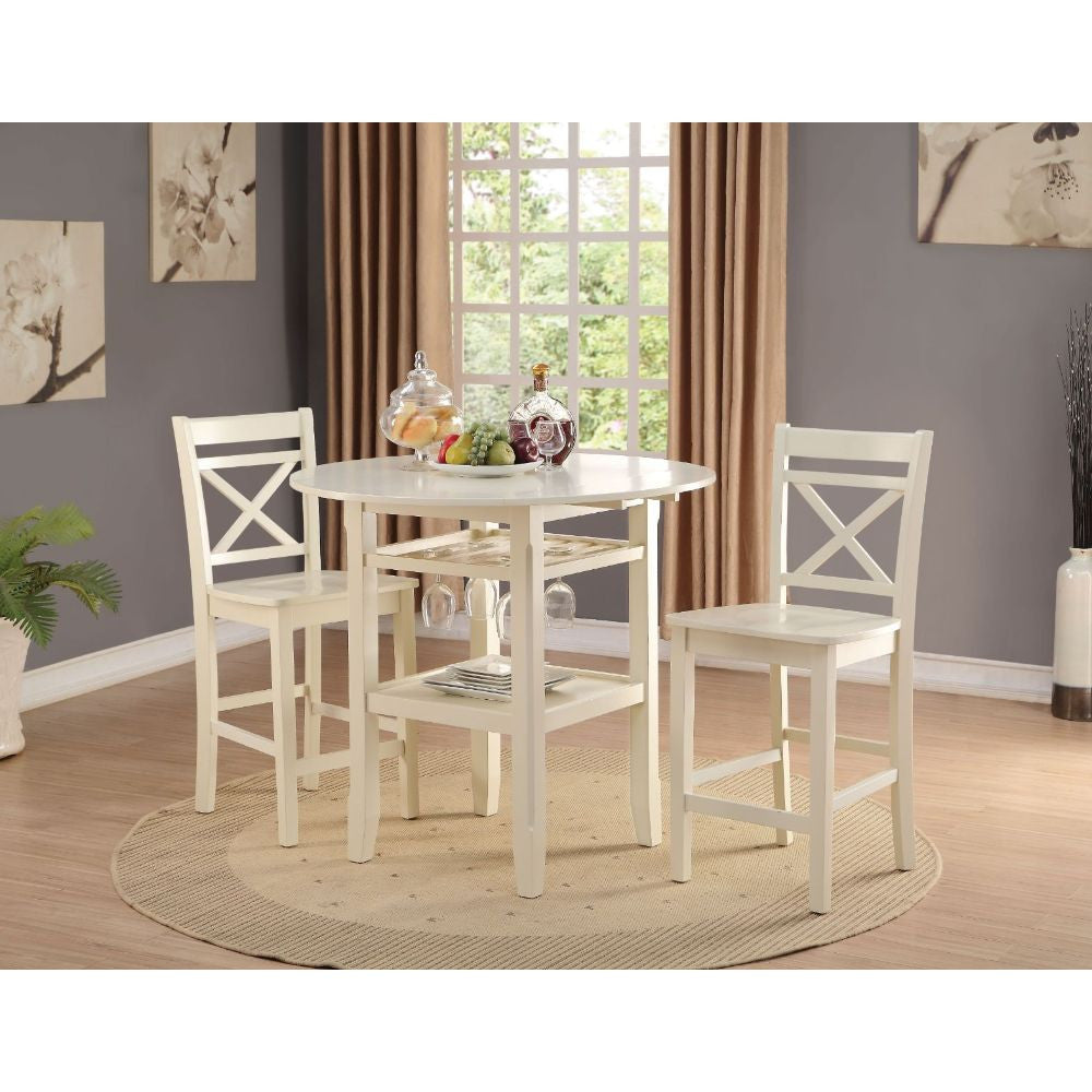 ACME 72545 Tartys Counter Height Table, Cream
