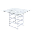 ACME 72590 Nadie Counter Height Table, Chrome & Clear Glass (1Set/2Ctn)