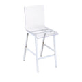ACME 72592 Nadie Counter Height Chair (Set-2), Clear Acrylic & Chrome