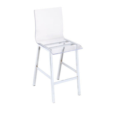 ACME 72592 Nadie Counter Height Chair (Set-2), Clear Acrylic & Chrome