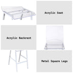ACME 72592 Nadie Counter Height Chair (Set-2), Clear Acrylic & Chrome