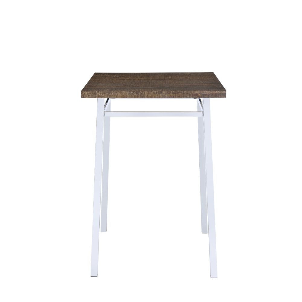 ACME 72595 Nadie Bar Table, Oak & Chrome