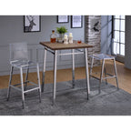 ACME 72595 Nadie Bar Table, Oak & Chrome