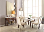 ACME 72820 Gasha Dining Table, White Marble & Walnut