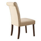 ACME 72822 Gasha Side Chair (Set-2), Beige Linen & Walnut