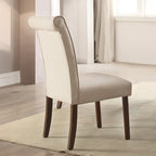 ACME 72822 Gasha Side Chair (Set-2), Beige Linen & Walnut