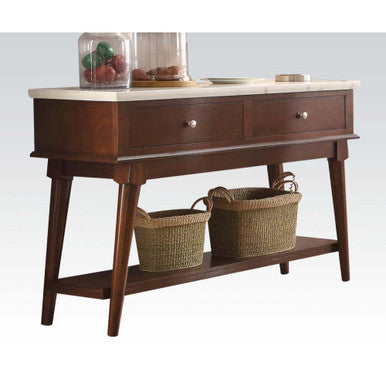 ACME 72823 Gasha Server, White Marble & Walnut