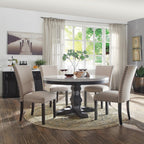 ACME 72845 Nolan Dining Table with Pedestal, White Marble & Salvage Dark Oak (1Set/2Ctn)