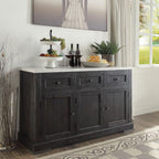 ACME 72847 Nolan Server, White Marble & Salvage Dark Oak