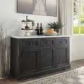 ACME 72847 Nolan Server, White Marble & Salvage Dark Oak