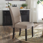 ACME 72852 Nolan Side Chair (Set-2), Linen & Salvage Dark Oak