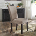 ACME 72852 Nolan Side Chair (Set-2), Linen & Salvage Dark Oak